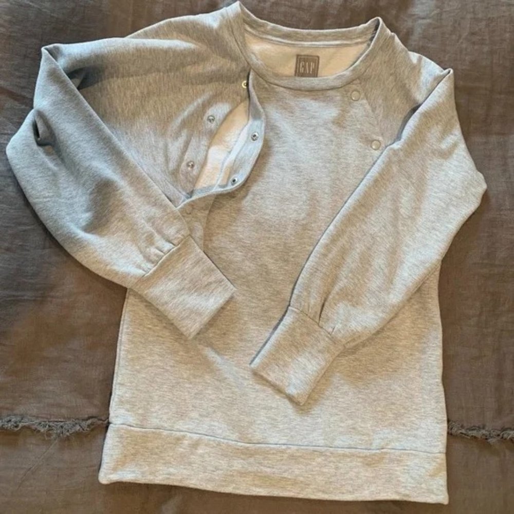 Gap Maternity Nursing Snap-Button Sweatshirt S - image 2